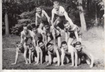 Arden Shore boys forming a human pyramid